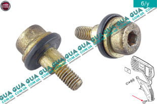 Болт / винт защиты ремня ГРМ ( крышки ) M6X1X12 Fiat / ФИАТ DOBLO 2000-2005 / ДОБЛО 00-05 1.6 (1596 куб.см)
