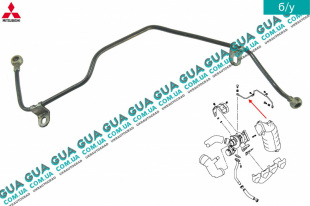 Трубка подачи масла в турбину Mitsubishi / МИТСУБИСИ PAJERO IV 2006- / ПАДЖЕРО 4 06- 3.2DI-D (3200 куб.см.)