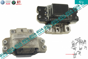 Подушка двигателя задняя левая Seat / СЕАТ LEON 2005- 2.0FSI (1984 куб.см.)
