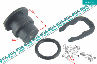 Заглушка / пробка корпуса термостата / фланца системы охлаждения ( cтопор, прокладка )  Seat / СЕАТ INCA 1995-2003 1.4i (1390 куб.см.)