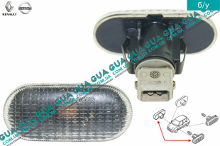Указатель поворота боковой повторитель прозрачный ( поворотник )   