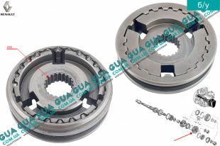 Муфта синхронизаторов 5 передача коробки КПП   