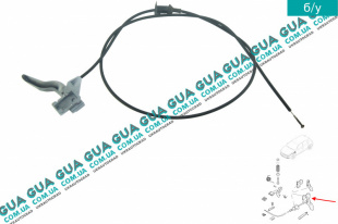 Трос открытия капота Opel / ОПЕЛЬ ASTRA G 1998-2005 / АСТРА Ж 98-05 1.6 ( 1598 куб.см. )