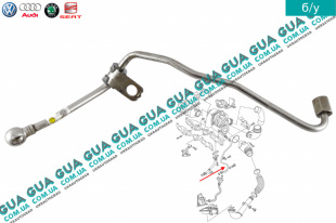 Трубка подачи масла на турбину Seat / СЕАТ LEON 2005- 1.6TDI (1598 куб.см.)
