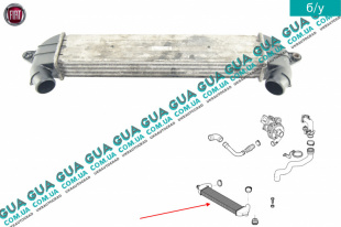 Радиатор интеркулера Fiat / ФИАТ DOBLO 2005-2009  / ДОБЛО 05-09 1.3MJTD (1248 куб.см.)