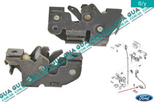 Замок верний / нижний задней левой распашной двери   