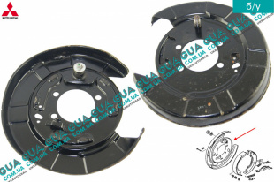 Защита тормозного диска задняя левая ( 1шт. ) Mitsubishi / МИТСУБИСИ PAJERO III 2000-2006 / ПАДЖЕРО 3 00-06 2.5TD 4WD (2477 куб.см.)