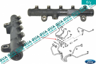 Топливная рейка / Рампа / распределительный трубопровод Ford / ФОРД C-MAX 2003-2007 / ФОКУС С-МАКС 2.0TDCI  (1997 куб. см.)