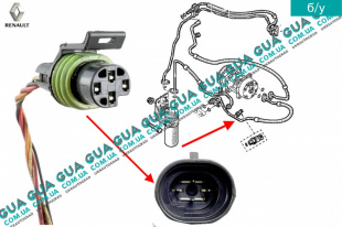 Фишка / разъем датчика давления кондиционера ( 4 контакта )	   