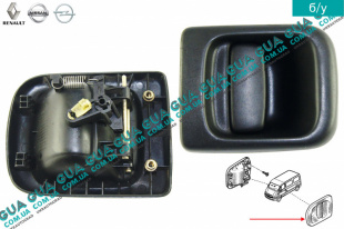 Ручка передней левой двери наружная Renault / РЕНО MASCOTT 2004-2010 / МАСКОТ 04-10 3.0TDI (2953 куб.см.)