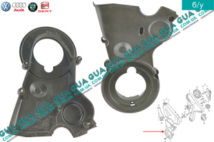 Защита ремня ГРМ нижняя ( крышка / кожух ) VW / ВОЛЬКС ВАГЕН TRANSPORTER V 2003- / ТРАНСПОРТЕР 5 03- 2.0TDI (1968 куб.см.)