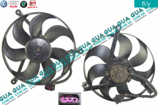 Вентилятор основного радиатора с моторчиком D345 лопастей 7   