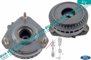 Опора / подушка амортизатора переднего ( проставка пружины верхняя )  Ford / ФОРД FIESTA V 2001-2008 / ФИЕСТА 5 1.4TDCI (1399 куб.см)