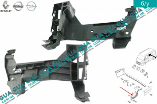 Кронштейн крепления клыка бампера задний левый   