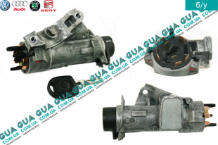 Замок зажигания ( контактная группа / замок вала рулевого колеса ) VW / ВОЛЬКС ВАГЕН TRANSPORTER V 2003- / ТРАНСПОРТЕР 5 03- 2.0TDI (1968 куб.см.)