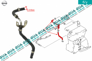 Трубка / шланг системы охлаждения  Nissan / НИССАН ALMERA N16 / АЛЬМЭРА Н16 2.2 DCI ( 2184 куб.см.)