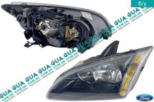 Фара передняя левая темная Ford / ФОРД FOCUS II 2004-2011 / ФОКУС 2 1.8 (1798 куб.см.)