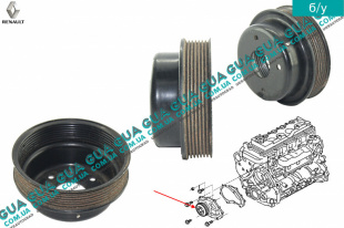 Шкив водяного насоса ( помпы )  Renault / РЕНО MASCOTT 2004-2010 / МАСКОТ 04-10 3.0TDI (2953 куб.см.)