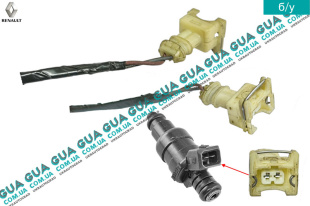 Фишка / разъем с проводами / штекер форсунки топливной инжекторной электрической 1шт.   