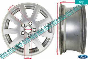 Диск колесный легкосплавный R16 6.5Jx16 ET52.5 ( титановый ) Ford / ФОРД MONDEO III 2001-2007 / МОНДЕО 3 1.8SCI (1798 куб. см.)