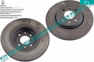 Тормозной диск вентилируемый передний 4X4 Renault / РЕНО CLIO II / КЛИО 2 1.9DTI (1870 куб.см.)