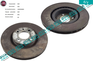 Тормозной диск передний D 284мм Alfa Romeo / АЛЬФА РОМЕО 147 2001-2010 1.9JTDM 16V (1910 куб.см.)