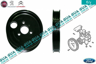 Шкив насоса гидроусилителя руля ( Шкив привода ГУР ) 4 ручейка Ford / ФОРД TRANSIT TOURNEO 2006- / ТРАНЗИТ ТОРНЭО 06- 2.2TDCI (2198 куб.см.)