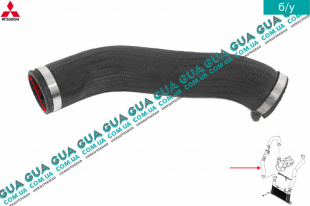 Патрубок  интеркулера от турбины к интеркулеру Mitsubishi / МИТСУБИСИ PAJERO III 2000-2006 / ПАДЖЕРО 3 00-06 3.2DI-D (3200 куб.см.)