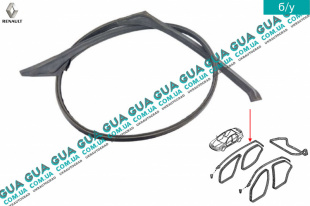 Уплотнитель двери правый верхний ( лифтбек ) Renault / РЕНО LAGUNA II / ЛАГУНА 2 2.2DCI (2188 куб.см.),