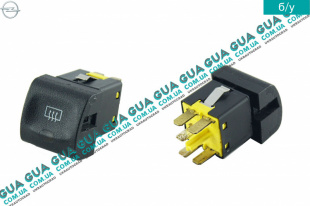 Кнопка обогрева заднего стекла Opel / ОПЕЛЬ OMEGA B 2000-2003 / ОМЕГА Б 00-03 2.5TD (2497 куб.см.)