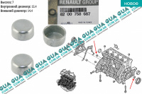 Заглушка блока цилиндров ( пробка двигателя ) D14.4 мм 1шт