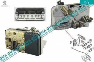 Замок передней левой двери электрический ( 6 pin )   