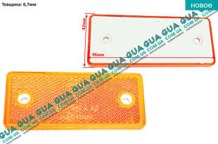 Отражатель заднего бампера ( катафот ) 1 шт.   