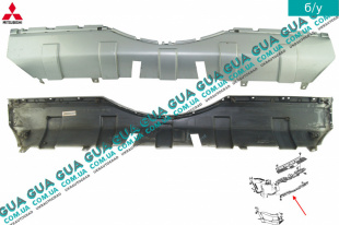 Накладка декоративная / молдинг / листва заднего бампера средняя под фаркоп ( вставка ) Mitsubishi / МИТСУБИСИ PAJERO IV 2006- / ПАДЖЕРО 4 06- 3.2DI-D (3200 куб.см.)