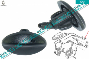 Распылитель омывателя заднего стекла ( форсунка ) 1шт Renault / РЕНО LAGUNA II / ЛАГУНА 2 2.2DCI (2188 куб.см.),