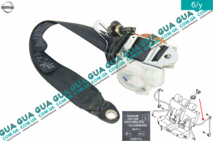 Ремень безопасности инерционный задний левый Nissan / НИССАН ALMERA N16 / АЛЬМЭРА Н16 2.2 DCI ( 2184 куб.см.)