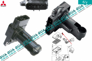 Расходомер воздуха ( воздухомер / датчик массового расхода воздуха ) ДМРВ Mitsubishi / МИТСУБИСИ PAJERO IV 2006- / ПАДЖЕРО 4 06- 3.2DI-D (3200 куб.см.)