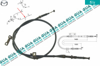 Трос ручного тормоза  задний левый L 1693/1480 Mazda / МАЗДА 626 1997-2002 2.0Turbo DI (1998 куб. см.)
