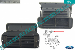 Дефлектор / воздушная заслонка обдува кабины ( центральная ) Ford / ФОРД FIESTA 1995-2002 / ФИЕСТА 95-02 1.8D (1753 куб.см. )