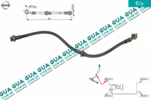 Шланг / трубка тормозной системы передний правый L487 Nissan / НИССАН ALMERA N16 / АЛЬМЭРА Н16 2.2 DCI ( 2184 куб.см.)