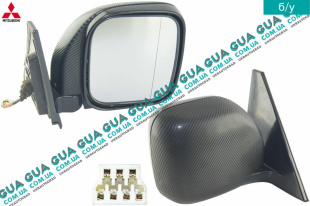 Зеркало заднего вида наружное/боковое электрическое правое Mitsubishi / МИТСУБИСИ PAJERO III 2000-2006 / ПАДЖЕРО 3 00-06 2.5TD 4WD (2477 куб.см.)