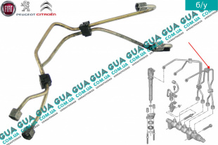 Трубки топливной системы 1-2 цилиндр ( от форсунки к рейке ) Ford / ФОРД GALAXY 2006- / ГАЛАКСИ 06- 1.6TDCI (1560 куб. см.)