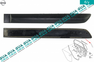 Молдинг / декоративная накладка задней левой двери Nissan / НИССАН ALMERA N16 / АЛЬМЭРА Н16 2.2 DCI ( 2184 куб.см.)