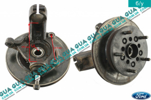 Поворотный кулак левый ( цапфа ) R16 с ступицей под ABS / АБС  Ford / ФОРД TRANSIT 2006- / ТРАНЗИТ 06- 2.2TDCI (2198 куб.см.)