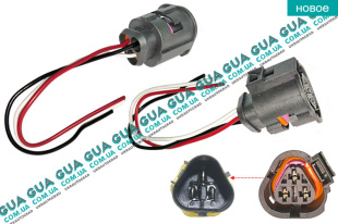 Фишка / разъем с проводами  датчика термовыключателя  температури / включения вентилятора радиатора ( 3 контакта )   