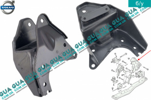 Кронштейн опори / подушки двигателя задний Volvo / ВОЛЬВО S40 2000-2003 1.9DI (1870 куб.см.)