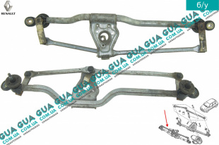 Трапеция дворников ( механизм стеклоочистителей без мотора ) Renault / РЕНО CLIO II / КЛИО 2 1.9DTI (1870 куб.см.)