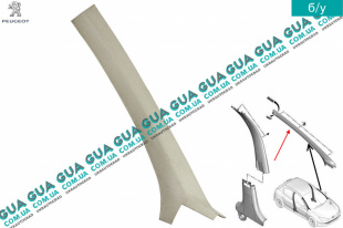 Внутренняя обшивка ( молдинг ) накладка стойки передней левой   