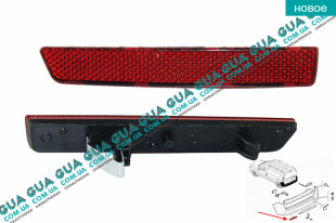 Отражатель заднего бампера ( катафот  левый )   