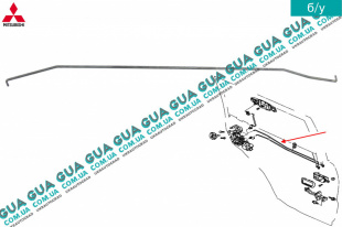 Тяга от ручки к замку левой задней двери верхняя   